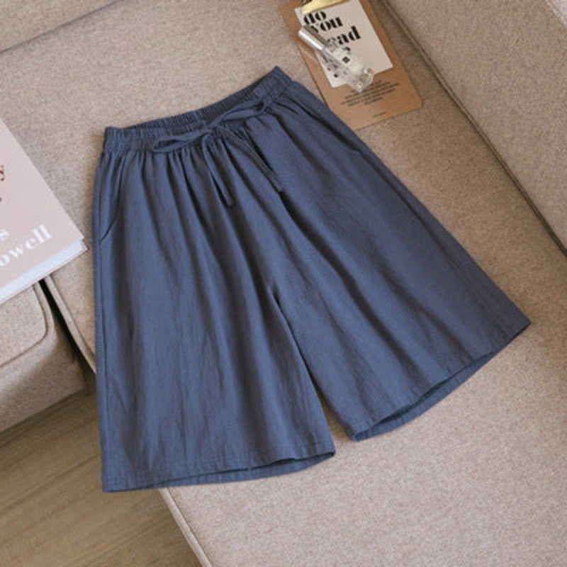 Short Feminino Solto de Linho Lana